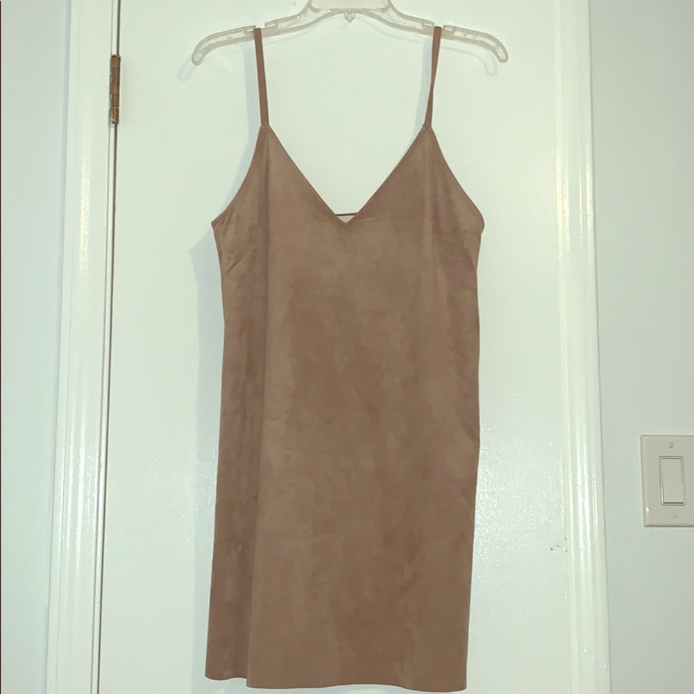 Aritzia Wilfred Free Vivienne Dress Camel Suede